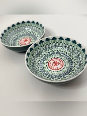 Buchanan's Scotland Decorative Green Patterned Bowls (Set of 2)